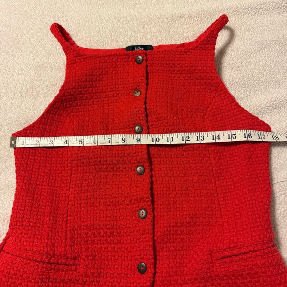 Lulu's Red Textured Sleeveless top with Button Front - Picture 7 of 11